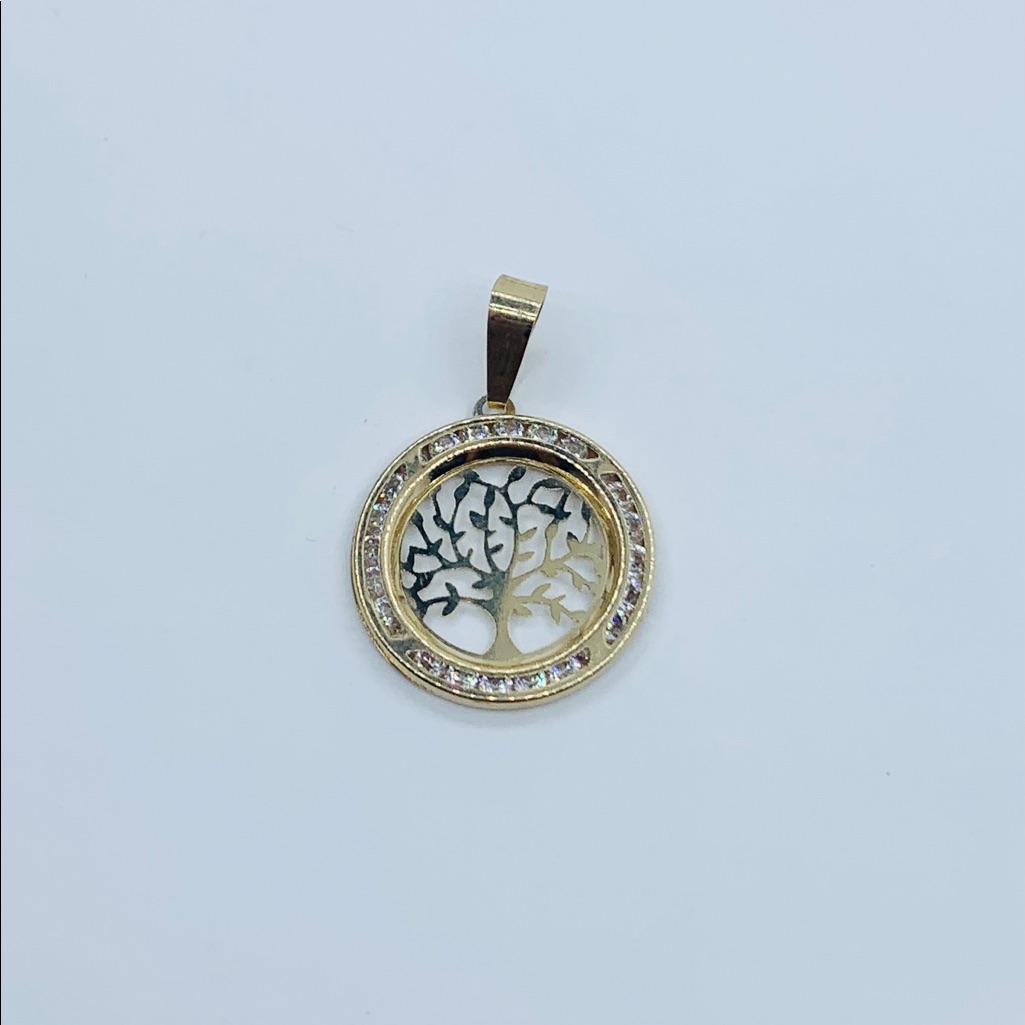 Real 10k Gold Family Tree Pendant Charm